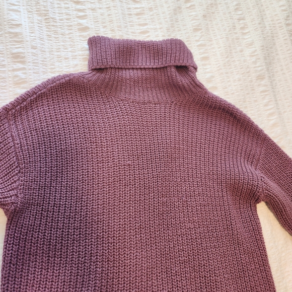 Mauve Knit Turtleneck Sweater One Size - Picture 5 of 9